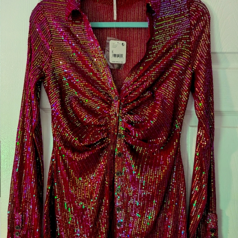Free People sequin shirtee